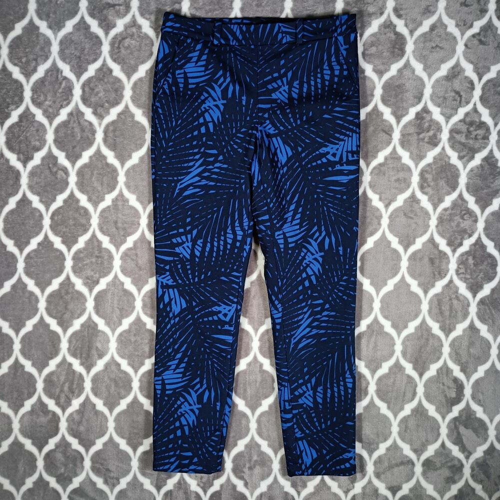 Polo‎ Golf Ralph Lauren Pants Women Size 2 Blue Print Stretch Performance Ankle